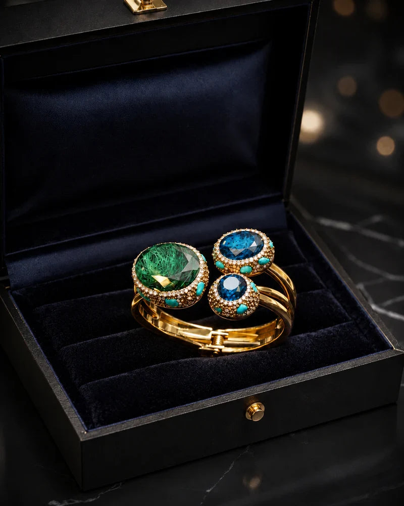 Luxury Gemstone Bypass Bangles